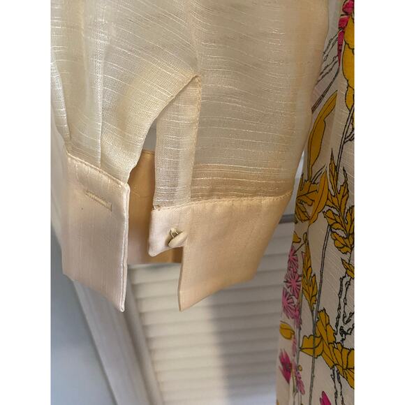 Vintage 1970s ALFRED SHAHEEN Floral Screen-Printed Shift‎ Dress zinnias - Picture 8 of 10